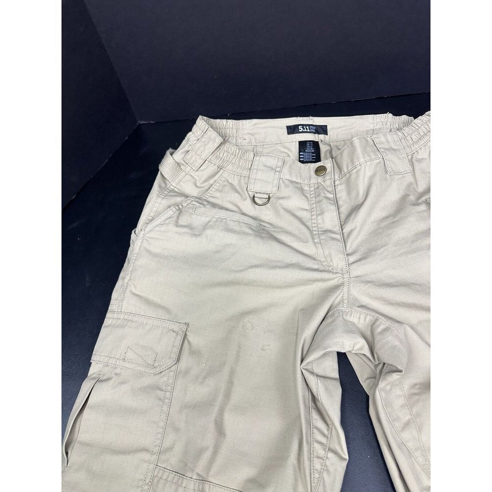 5.11 Tactical Pants Cargo TLBLIN-4389-1 Waist 32x27 Brown Beige Womens Youth Men - Picture 8 of 15